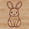Free SVG Rabbit Graphic Design Illustrated rabbit sitting on a green background, suitable for vector design projects.