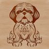 A stylized illustration of a sitting Shih Tzu dog, suitable for digital projects.