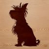 Adorable Dog Silhouette Vector Image A detailed silhouette of a sitting Yorkshire Terrier dog in vector format.