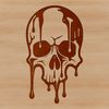 Gothic Skull Drip Art A stylized 2D illustration of a dripping skull, suitable for Halloween-themed designs.