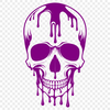 Free Dripping Skull Vector Art A vector art depiction of a skull with a dripping, Gothic-inspired design.