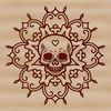 Stylized Skull Illustration for Digital Art A stylized vector representation of a skull suitable for various uses including cutting machines and digital art software.