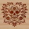 Tattoo-Inspired Skull Silhouette with Flowers A stylized skull design featuring floral elements in a tattoo-inspired style.