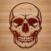A simple vector illustration of a skull, ideal for use in graphic design projects.