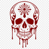 Halloween Drip Skull Vector Icon A stylized vector illustration of a dripping skull, suitable for Halloween decorations or gothic-inspired designs.