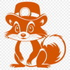 Wild Skunk Silhouette Wearing a Fancy Hat A wild skunk animal wearing a hat, suitable for vector design and digital cutting.