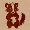 Black and White SVG Skunk Design A simple illustration of a wild skunk in black and white.