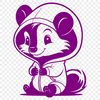 Wild Skunk Illustration in Casual Attire A simple vector illustration of a wild animal skunk in casual attire.