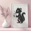 Free Skunk Clip Art Vector A simple illustration of a wild skunk, suitable for digital design and cutting projects.