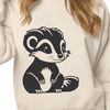 Wild Striped Cutie SVG A cartoon-style illustration of a wild animal with distinctive black and white stripes.