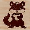 Free Skunk Vector Art Design A stylized illustration of a wild skunk, suitable for digital design projects.