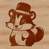 Cute Skunk Illustration with Hat A skunk animal illustration with a hat, suitable for various graphic design applications.