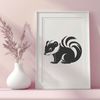 Simple Skunk Clip Art Design A cartoon illustration of a skunk, a type of wild animal, created as a vector graphic.