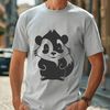 Free SVG Skunk Clip Art A black-and-white illustration of a skunk, a wild animal with distinctive markings.
