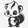 Free SVG Clip Art for Cricut and More An SVG graphic representation of a wild animal, specifically a skunk.