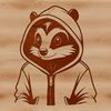 Simple Skunk Vector Graphic A wild animal, specifically a skunk, depicted in simple vector lines.