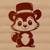 Wild Skunk Character in Fancy Hat A vector illustration of a skunk animal wearing a hat, suitable for commercial or personal use in various design projects.
