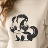 Wild Skunk Portrait Illustration A detailed illustration of a wild animal's face and body with distinctive markings.