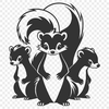 Wild Skunk SVG A skunk in a natural environment, illustrating a common wild animal from the Mustelidae family.