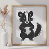 Vector Skunk Design Art A skunk, a wild animal with distinctive markings, depicted in vector art.