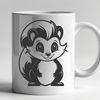 Cute Striped Skunk Illustration A cartoon-style illustration of a skunk with distinctive black and white stripes.