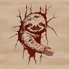 Cartoon Sloth Breaking Through Wall A cartoon sloth with a determined expression, breaking through a wall.
