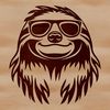 Beautiful Sloth Facial Features SVG Close-up illustration of a sloth's head with detailed facial features.
