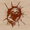 Vector Sloth Clip Art A cartoon sloth illustrated as if smashing through a wall, created as a vector design.
