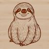 A sloth sitting on a tree branch, rendered as vector art.