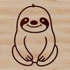 Line Art Sloth Silhouette A simple line drawing of a sloth in a natural habitat.