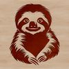 Sloth Illustration in Digital Format A sloth in a tree, illustrated as a vector graphic.