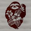 Slow-Moving Blooms A sloth in a floral setting, showcasing its slow-moving nature amidst blooming flowers and leaves.