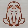 A minimalist illustration of a sloth in a vector format suitable for digital use.