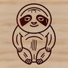 A digital illustration of a sloth in a forest setting, created as a vector graphic.