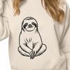 Illustrative sloth graphic created as vector art for various design applications.