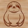 Relaxed Sloth Cartoon SVG Design A cartoon sloth in a relaxed pose, suitable for vector design and cutting machine projects.