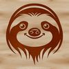 A digital illustration of a sloth's head in profile, suitable for graphic design and crafting projects.