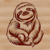 Sloth in Natural Habitat SVG Graphic A detailed illustration of a slow-moving sloth in a natural environment.