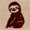 A detailed illustration of a sloth hanging from a tree branch, suitable for vector design and commercial or personal use.