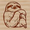 Beautiful Sloth Illustration A sloth perched on a branch, rendered in detailed vector art.
