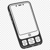 A detailed illustration of a mobile phone with various features highlighted.