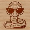 Trendy Snake in Shades Vector Art A cartoon snake character wearing trendy sunglasses, depicted in a vector style suitable for cutting machine stencils.