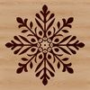 A delicate six-pointed snowflake pattern made from interconnected shapes.