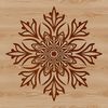 Six-Pointed Snowflake Illustration A delicate six-pointed snowflake design created using vector graphics, perfect for winter and Christmas projects.