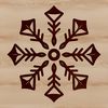 A delicate, six-pointed snowflake designed with precision, suitable for vector art projects.