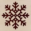 A delicate, six-pointed snowflake made from intricate lines and shapes.