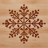 Frosty Flurries A detailed vector illustration of a single six-pointed snowflake with symmetrical edges and frosty texture.