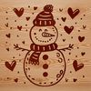 Free SVG Snowman Design with Love Hearts A winter-themed vector snowman with love hearts, created using Adobe Illustrator.