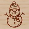 Smiling Snowman SVG Design for Christmas Decorations Illustration of a smiling snowman made from stacked snow blocks, suitable for holiday decorations or digital design projects.