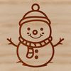 Free SVG Christmas Snowman Clip Art Image A cartoon snowman standing in a winter scene, made from a vector design.